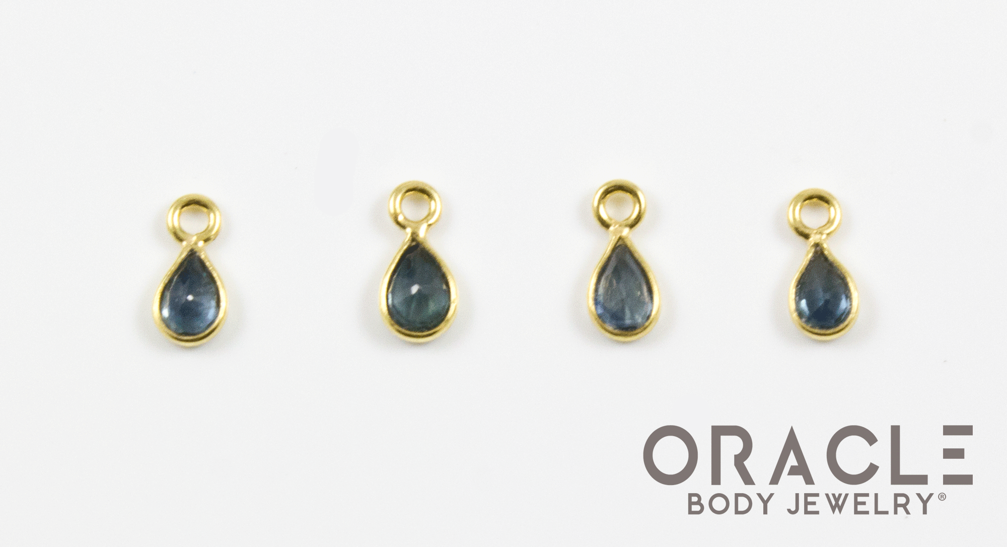 18k Yellow Gold Faceted Blue Sapphire Charms