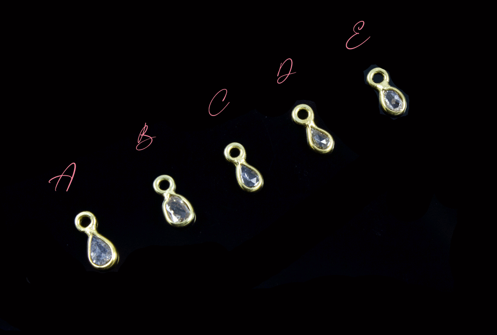 18k Yellow Gold Faceted Natural Diamond Charms
