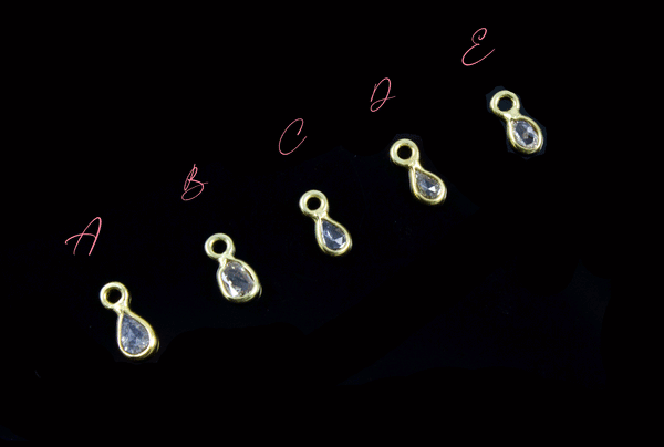 18k Yellow Gold Faceted Natural Diamond Charms