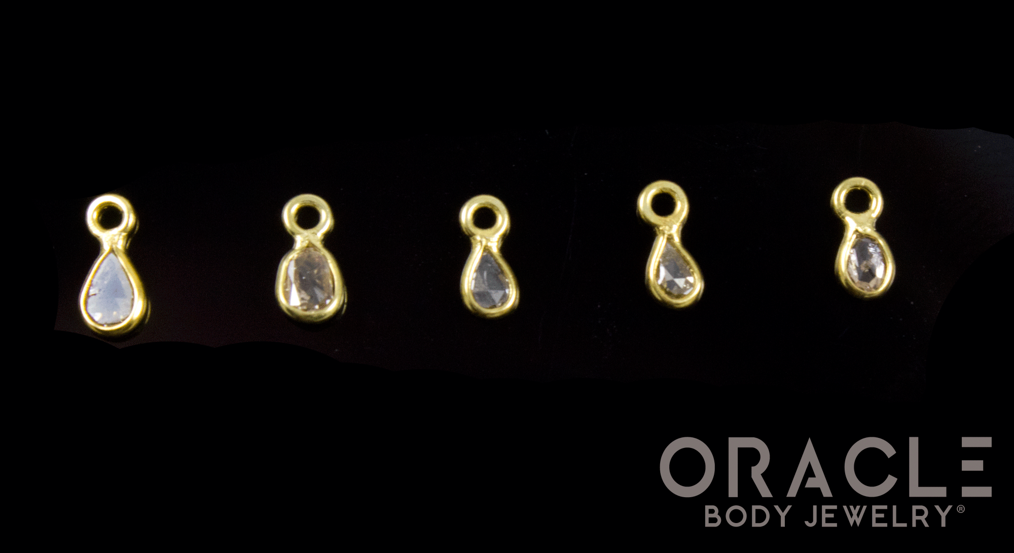 18k Yellow Gold Faceted Natural Diamond Charms