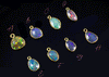 18k Yellow Gold Rose Cut Opal Charms