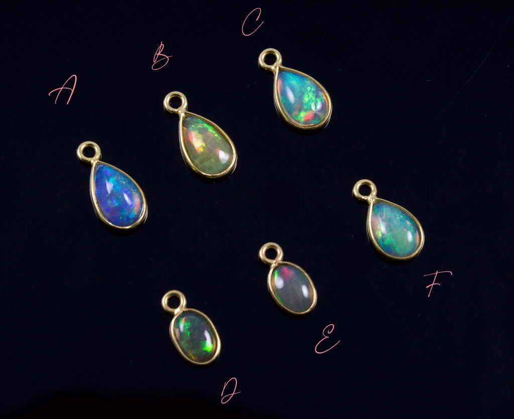 18k Yellow Gold Ethiopian Opal Charms