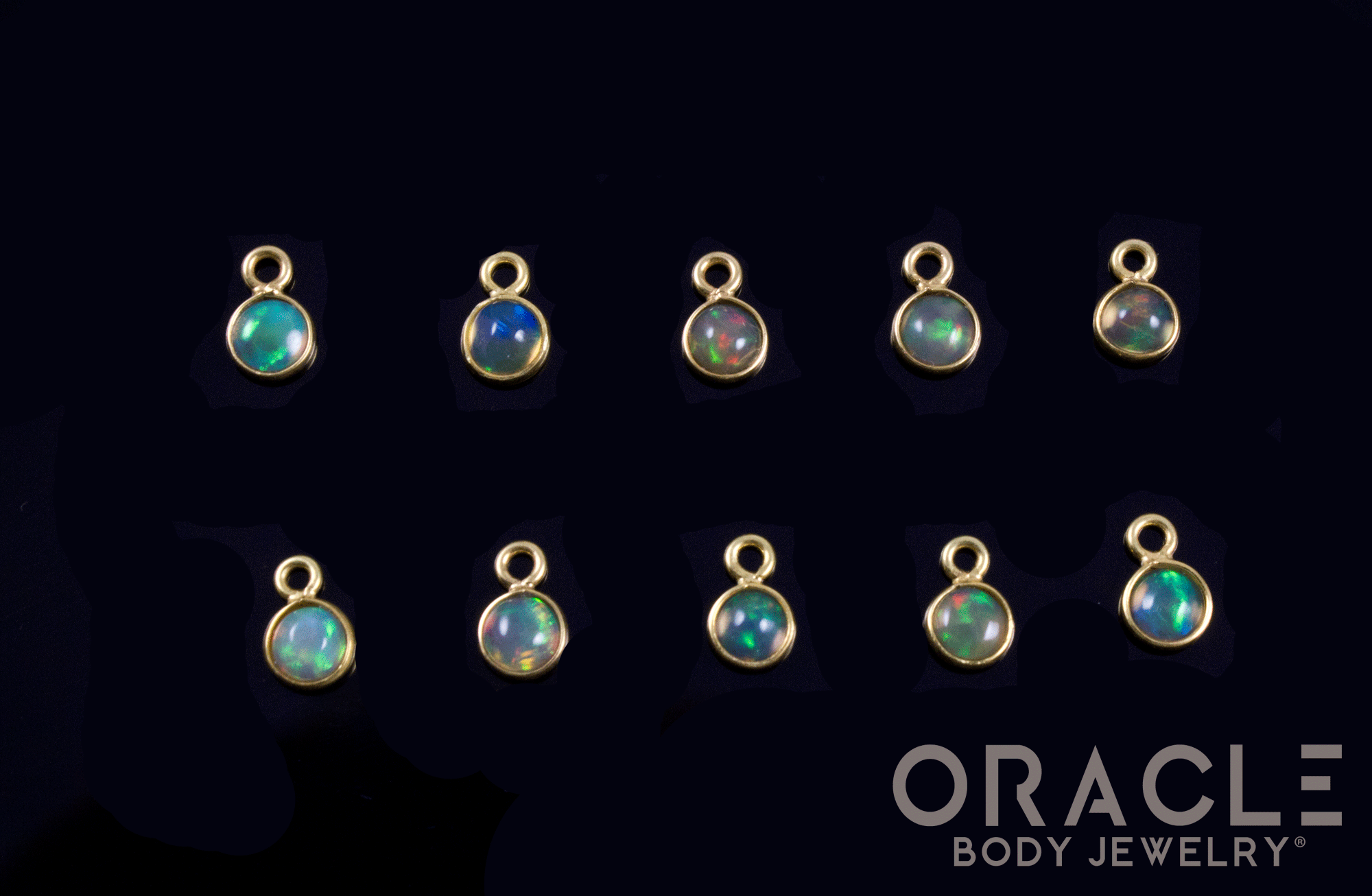 18k Yellow Gold Ethiopian Opal Charms