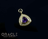 14k Yellow Gold Amethyst with Diamonds Charm