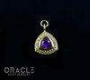 14k Yellow Gold Amethyst with Diamonds Charm