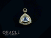 14k Yellow Gold Moonstone with Diamonds Charm