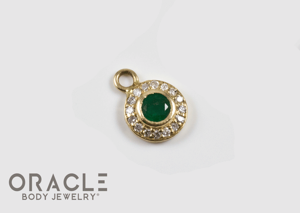 14k Emerald with Diamonds Charm