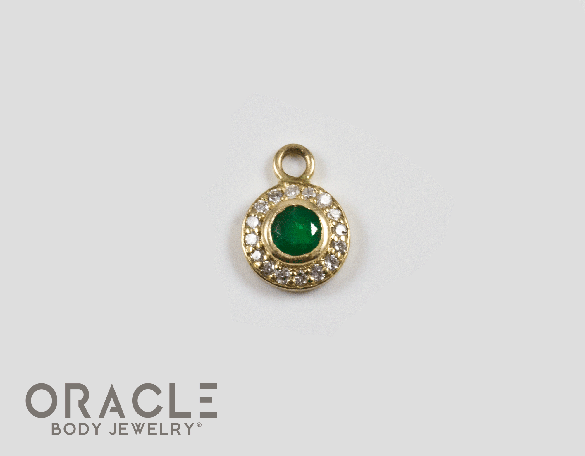 14k Emerald with Diamonds Charm