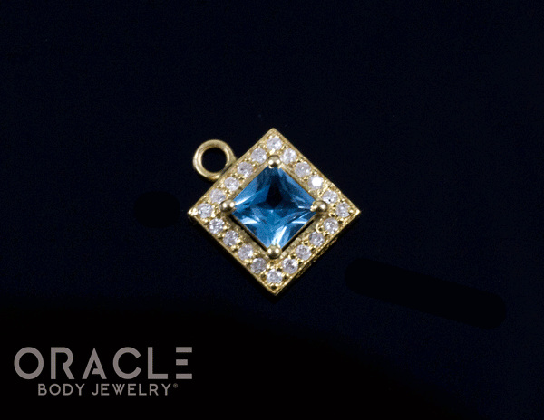 14k Swiss Topaz with Diamonds Charm