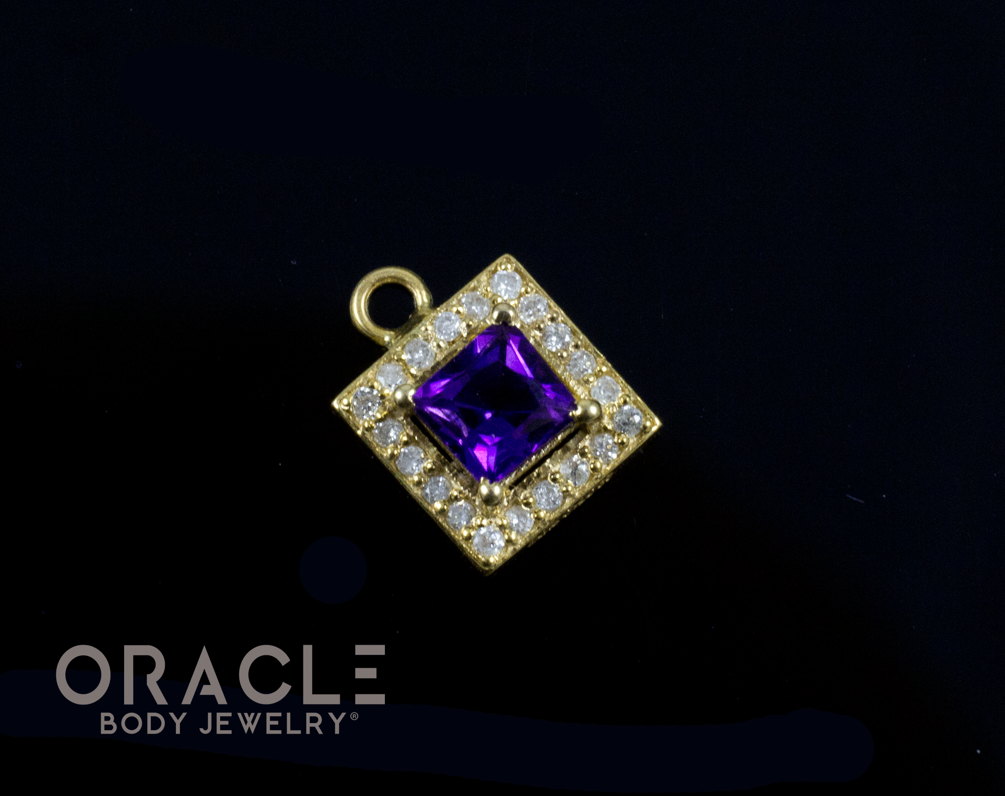14k Amethyst with Diamonds Charm