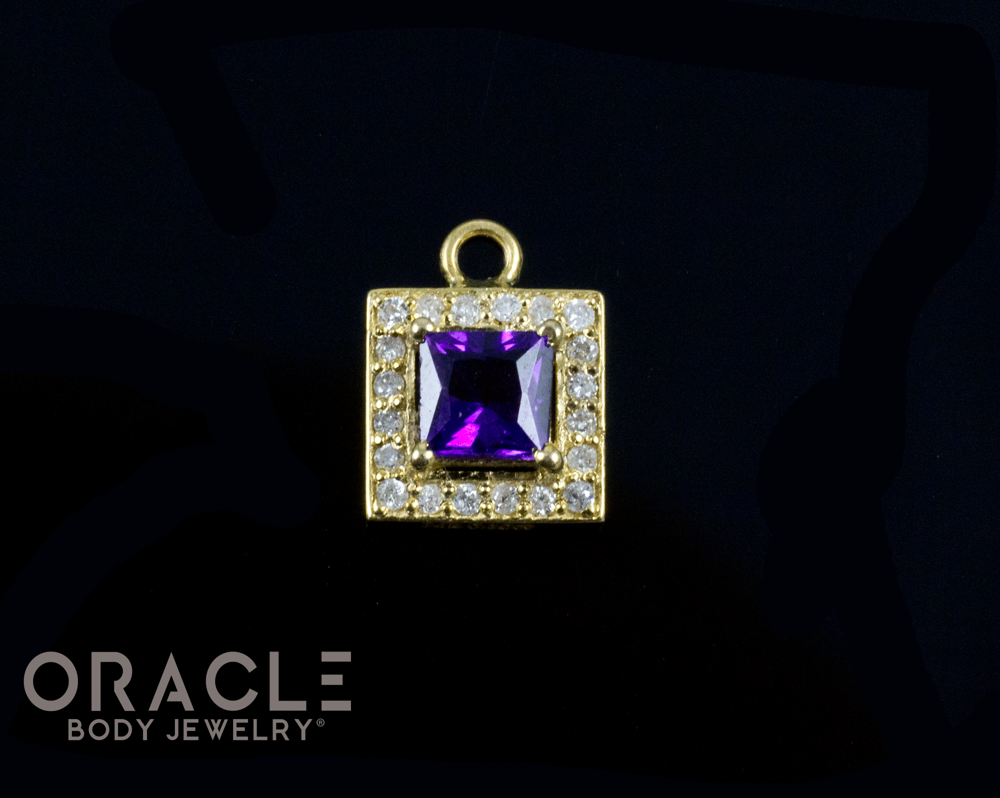 14k Amethyst with Diamonds Charm