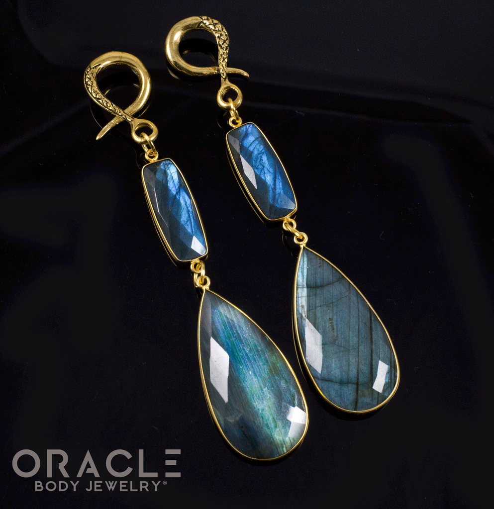 Crossover With Gold Plated Faceted Labradorite