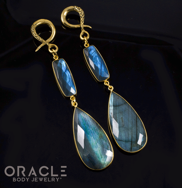 Crossover With Gold Plated Faceted Labradorite