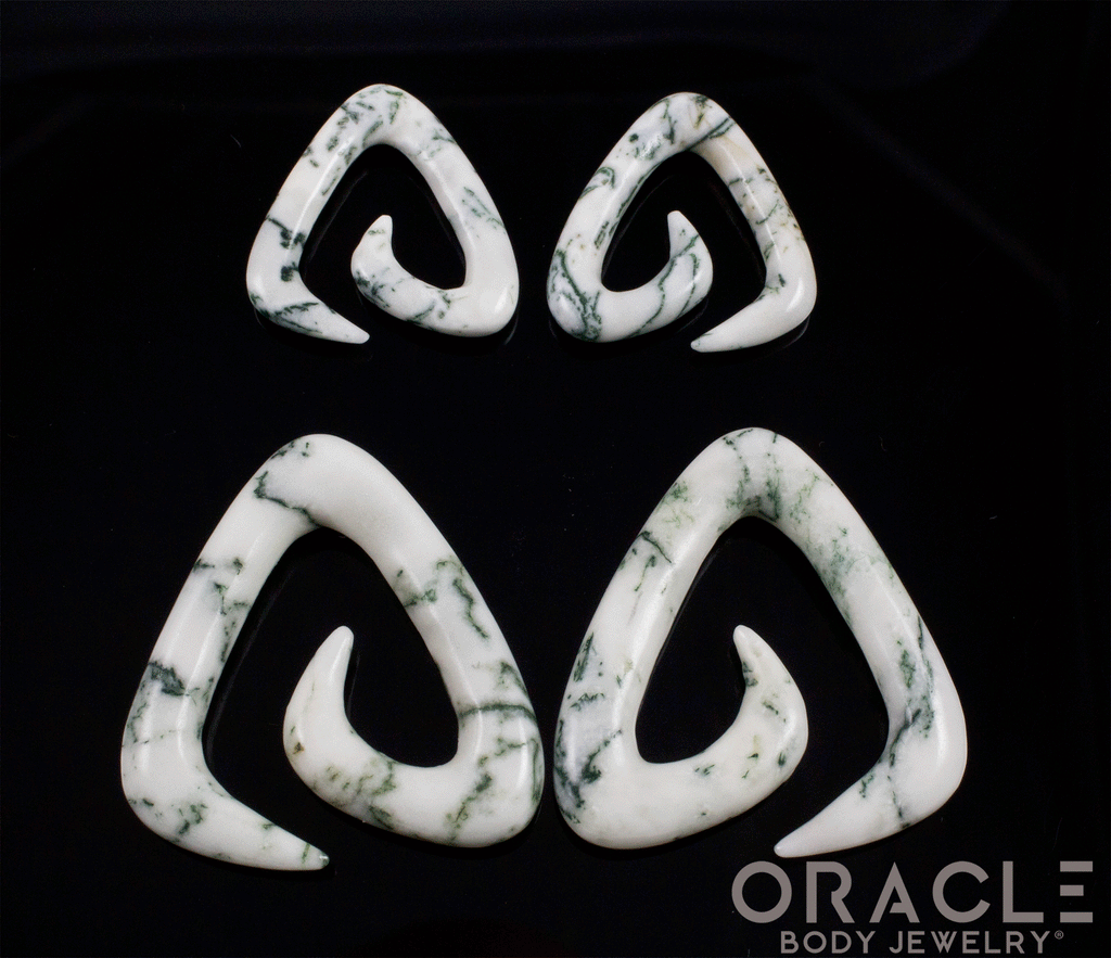 Green Tree Agate Trinity Stone Spirals