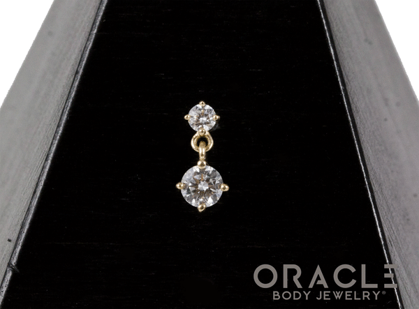 14k Diamond Dangle Threadless End
