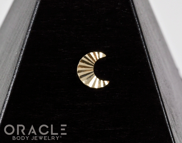 14k Rippled Moon Threadless End