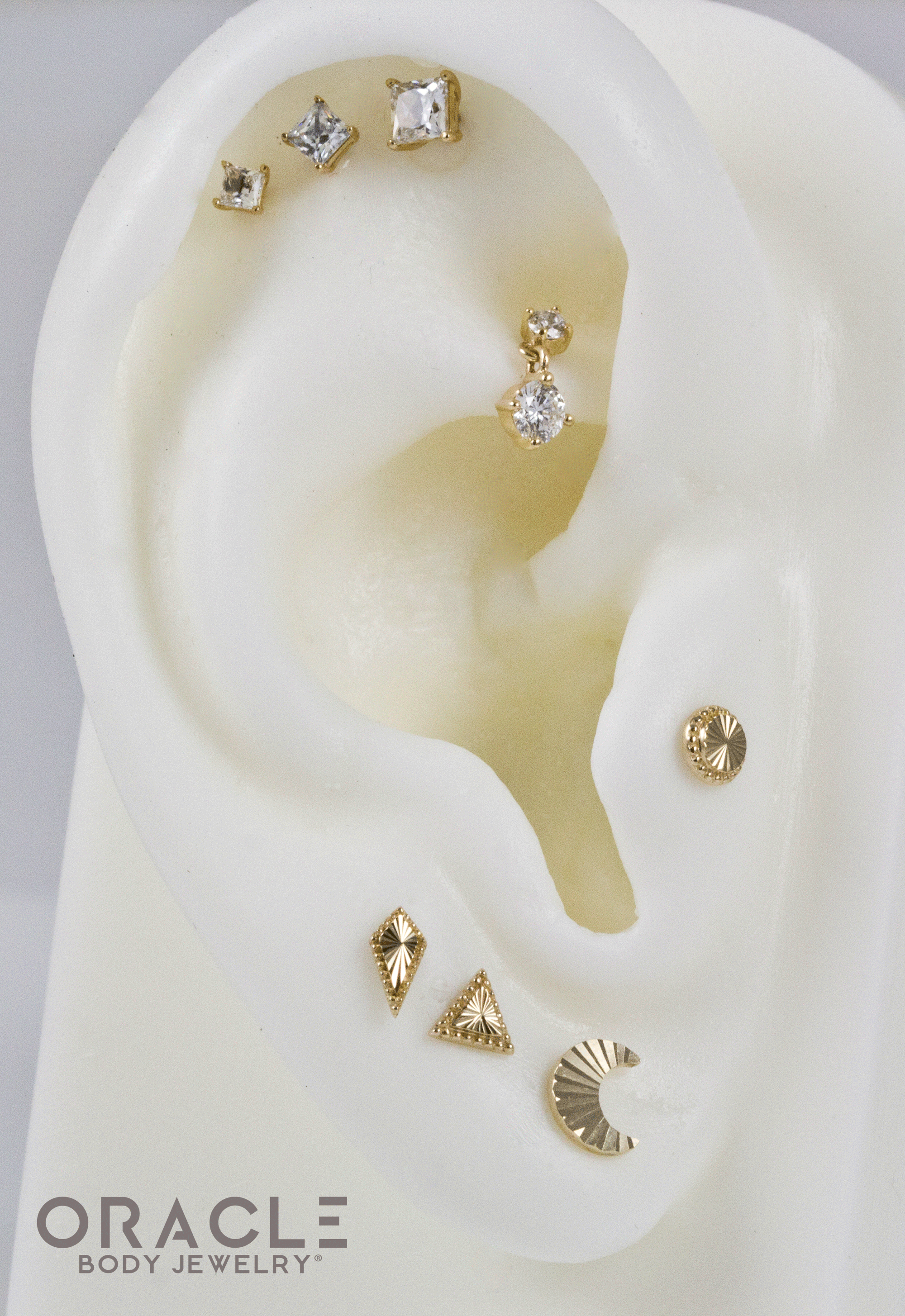 14k Rippled Drift Threadless End