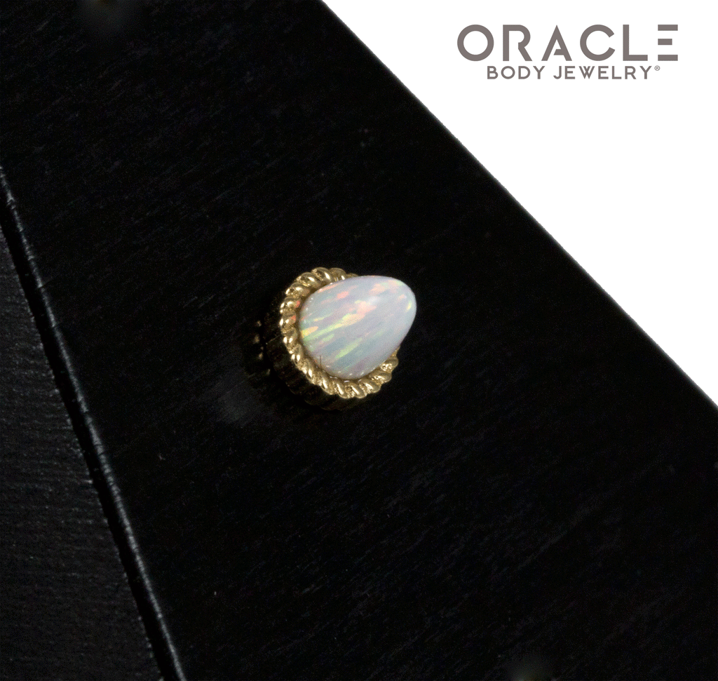 14k Opal Bullet Threadless End