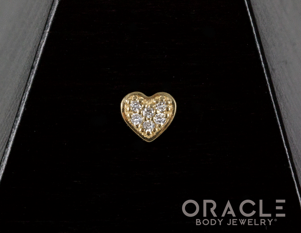 14k Heart of Diamonds Threadless End