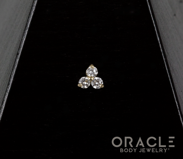 14k Diamond Triplet Threadless End
