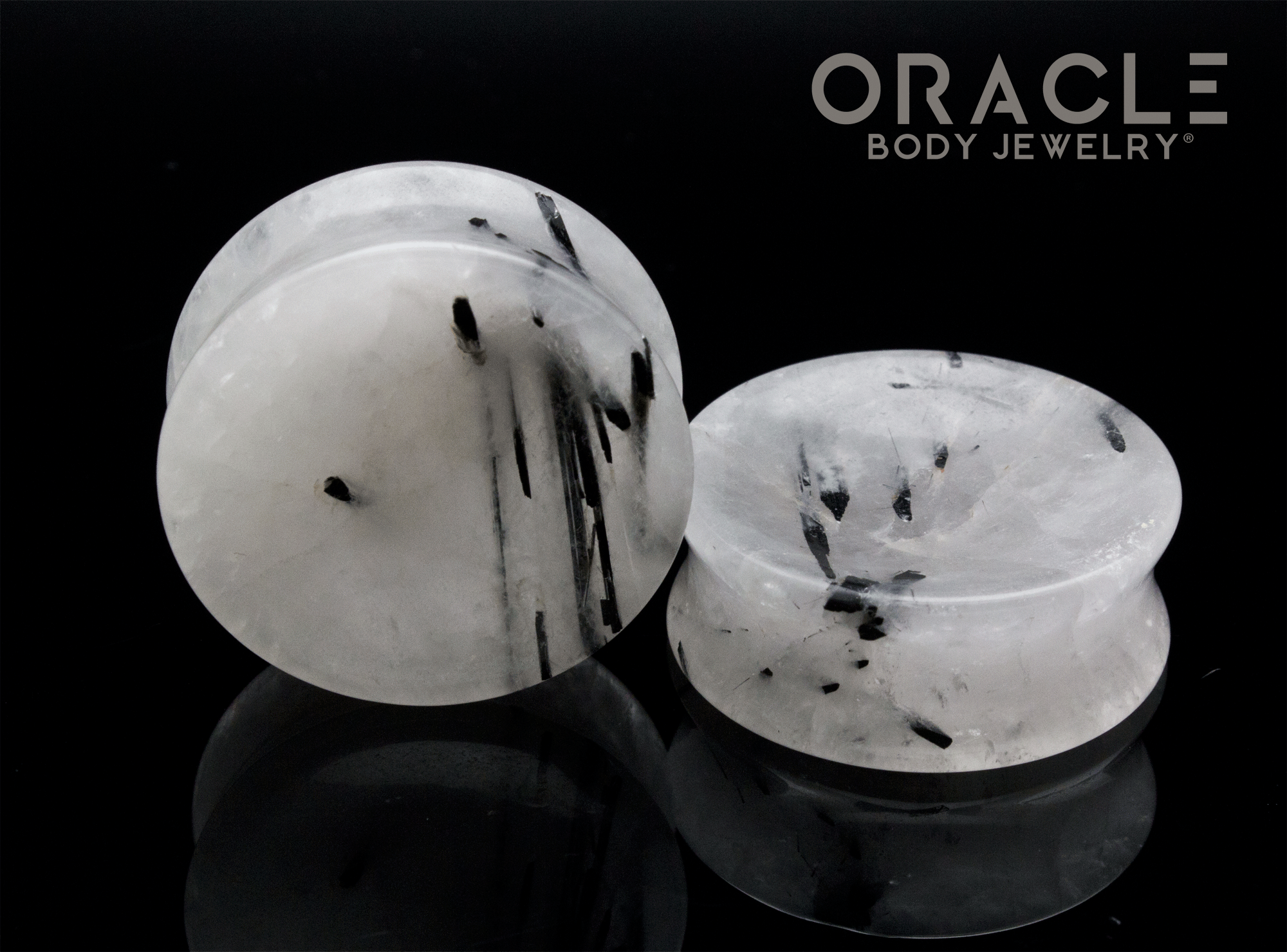 1-3/8" Tourmalated Quartz Concave Plugs