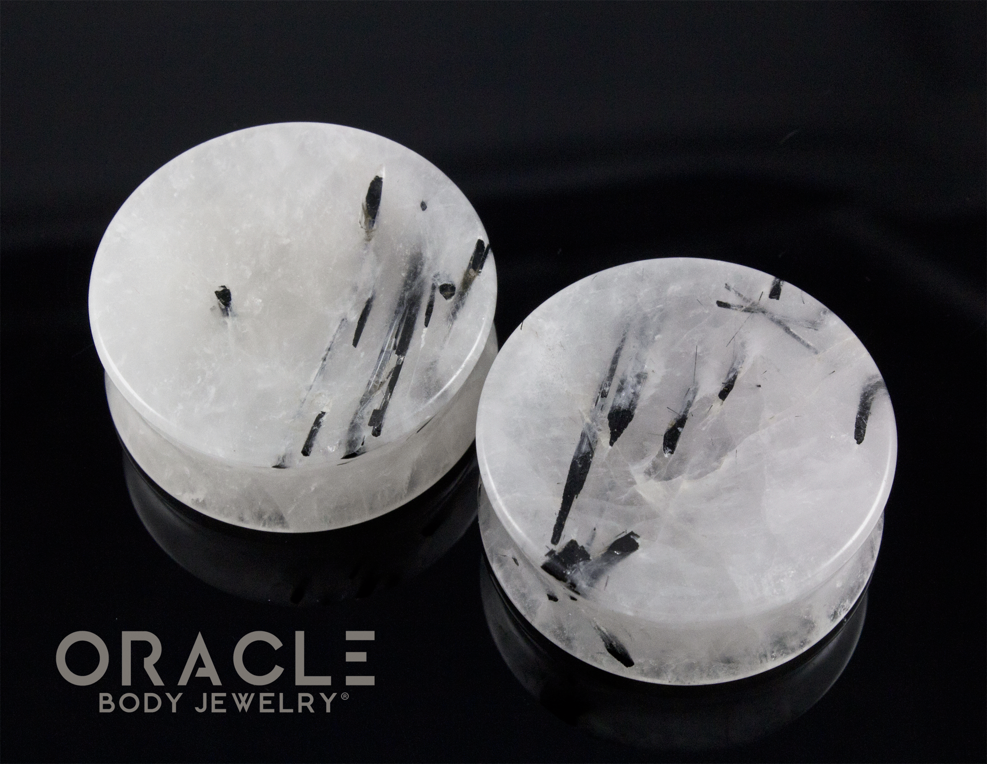 1-3/8" Tourmalated Quartz Concave Plugs