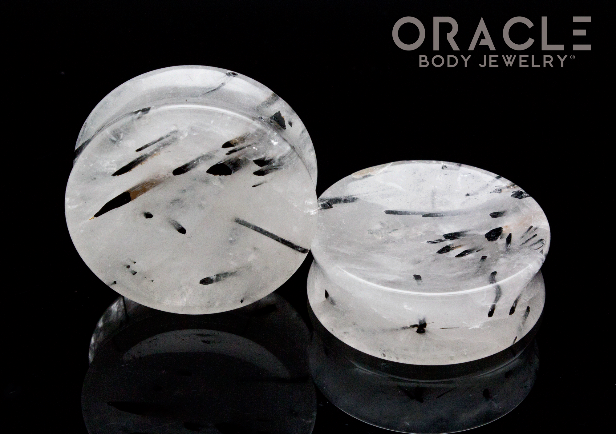 1-5/8" Tourmalated Quartz Concave Plugs