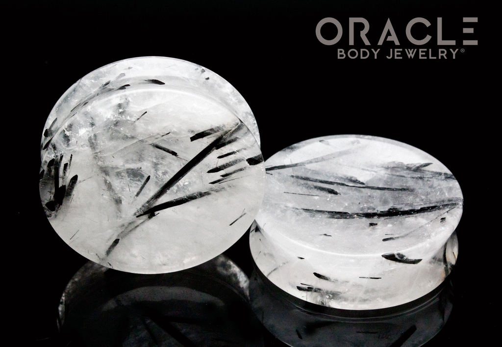 1-7/8" Tourmalated Quartz Concave Plugs