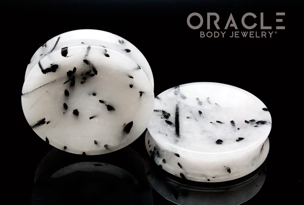 2" (51mm) Tourmalated Quartz Concave Plugs