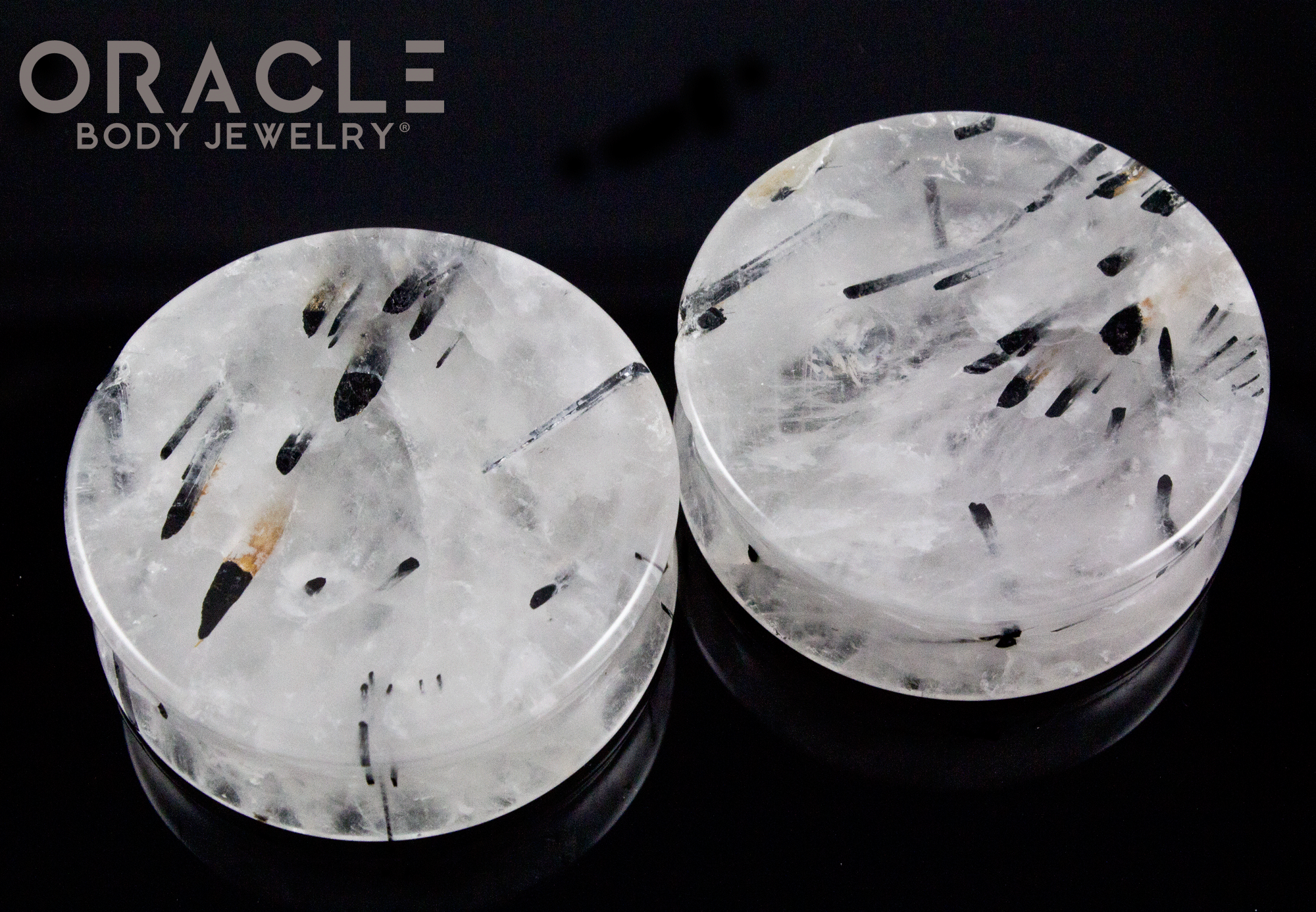 1-5/8" Tourmalated Quartz Concave Plugs