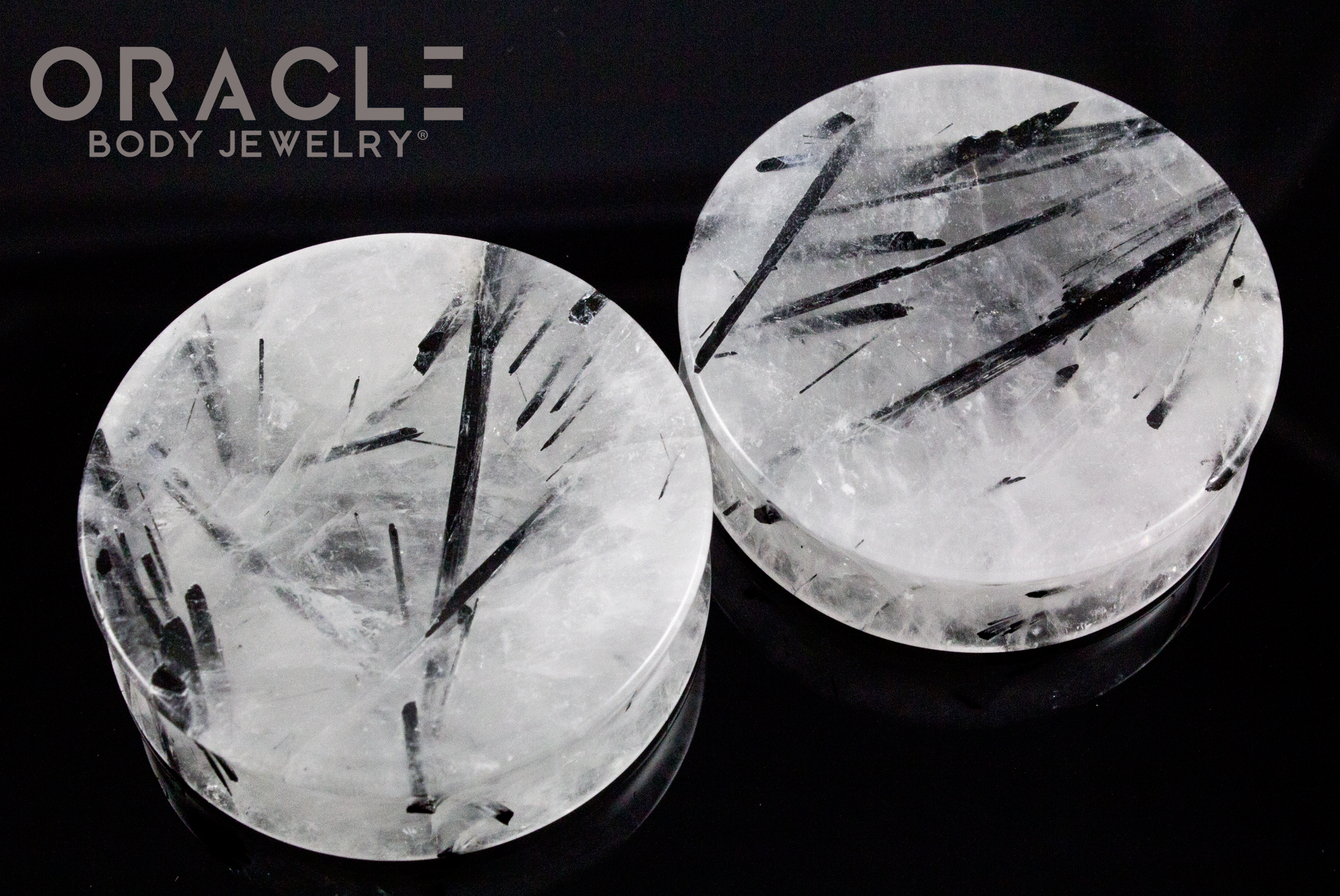 1-7/8" Tourmalated Quartz Concave Plugs