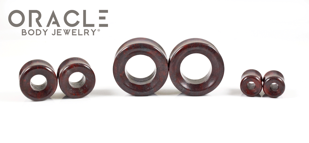 Red Brecciated Jasper Eyelets / Tunnels