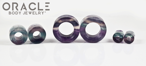 Rainbow Fluorite Eyelets / Tunnels