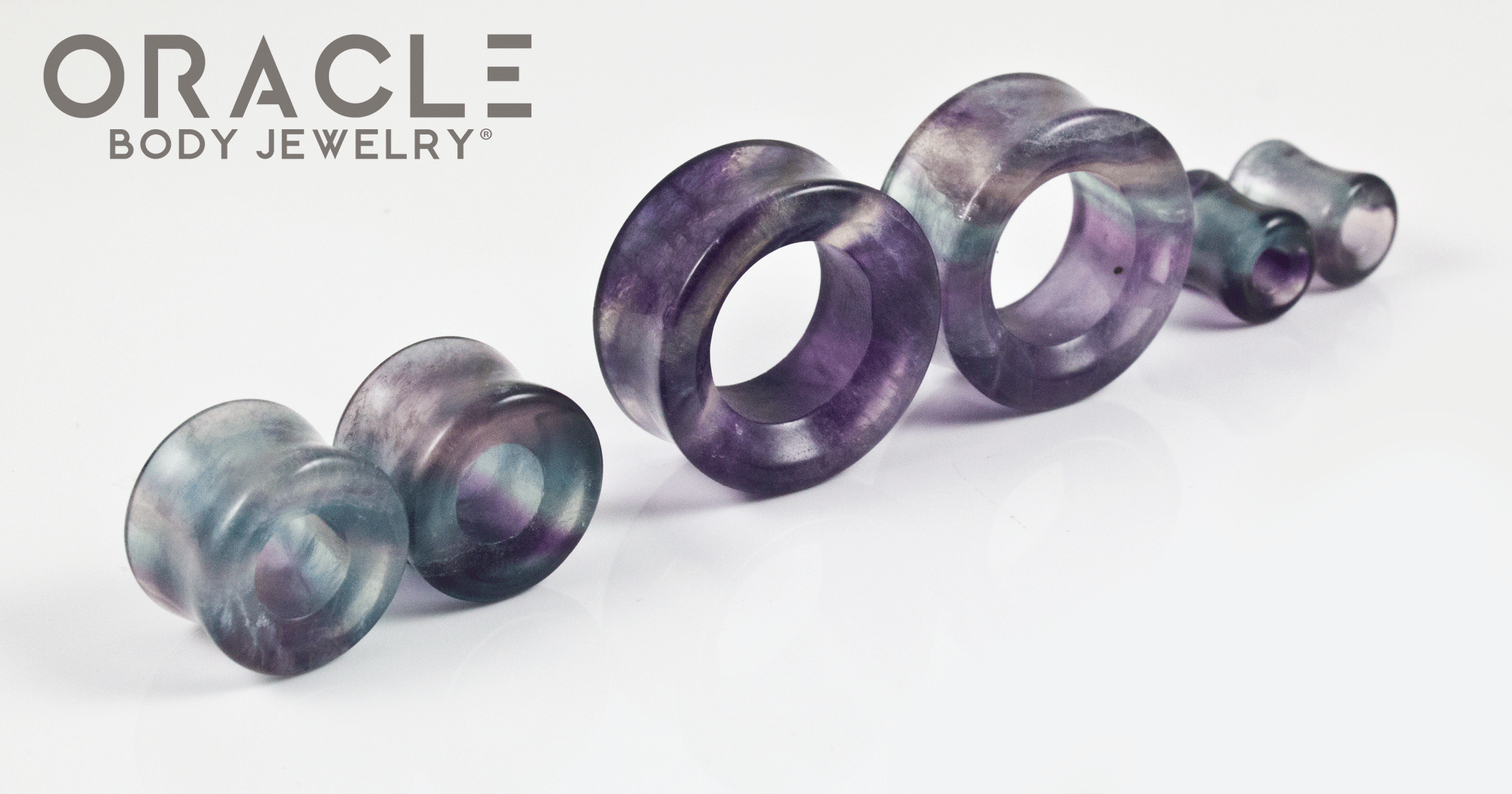 Rainbow Fluorite Eyelets / Tunnels