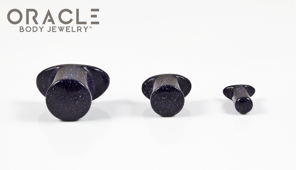 Blue Goldstone Labrets 8g Through 1/2"