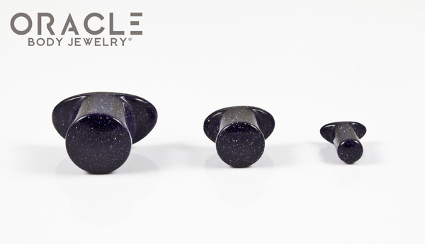 Blue Goldstone Labrets 8g Through 1/2"