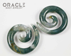 00g (9.5mm) Moss Agate Spirals