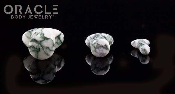 Green Tree Agate Labrets 8g Through 1/2"