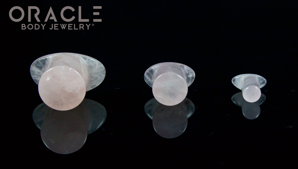 Rose Quartz Labrets 8g Through 1/2"