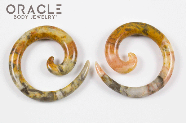 2g Crazy Lace Agate Stone Spirals