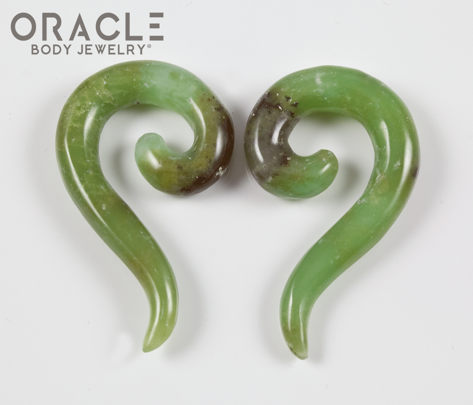 2g Chrysoprase Tail Spirals
