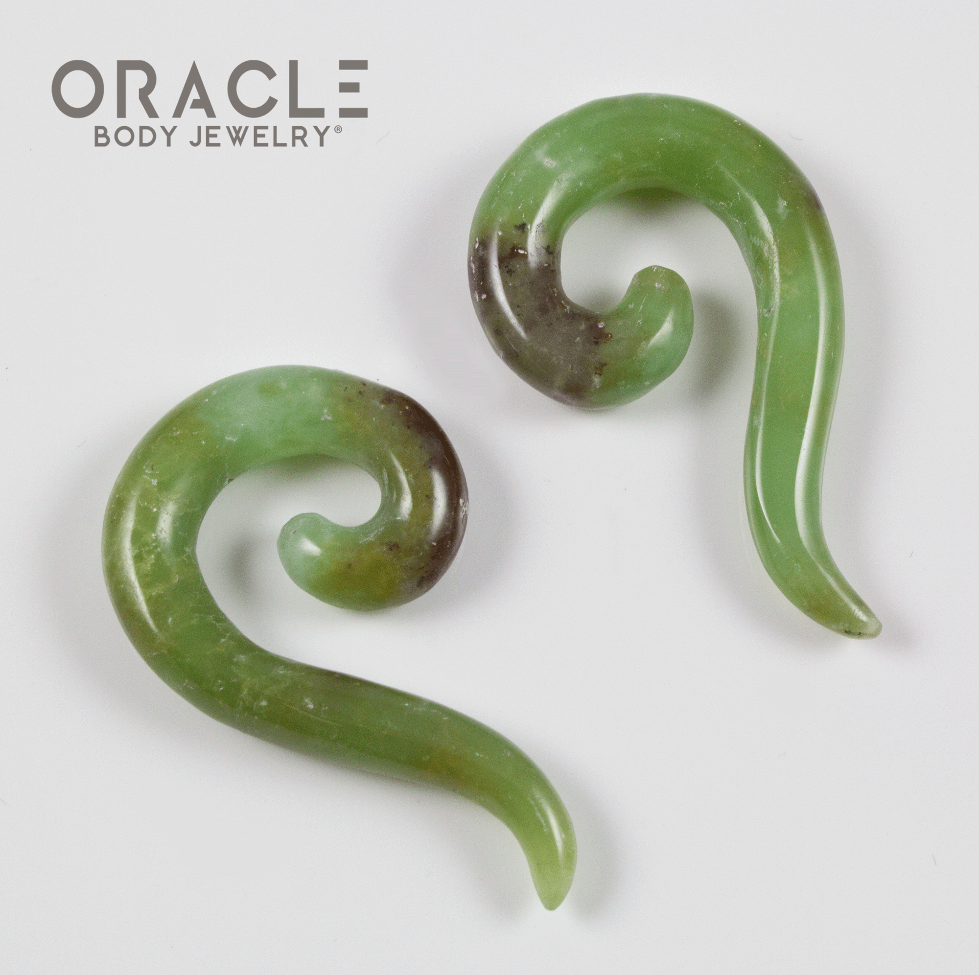 2g Chrysoprase Tail Spirals