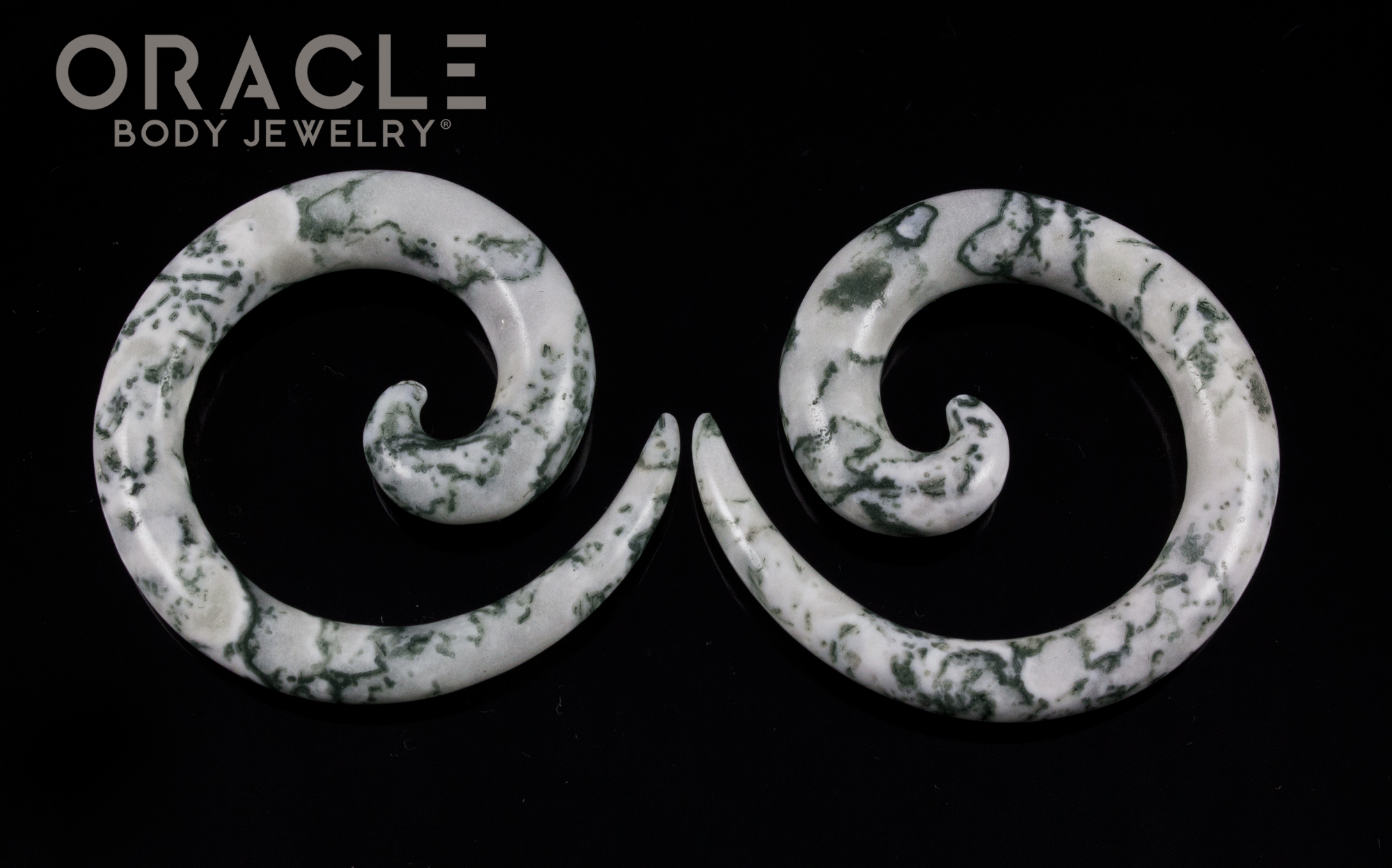 0g Green Tree Agate Spirals