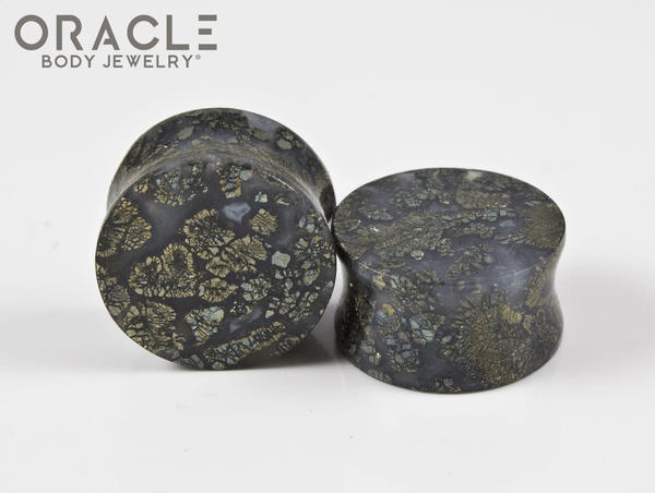 20mm Marcasite in Agate Plugs