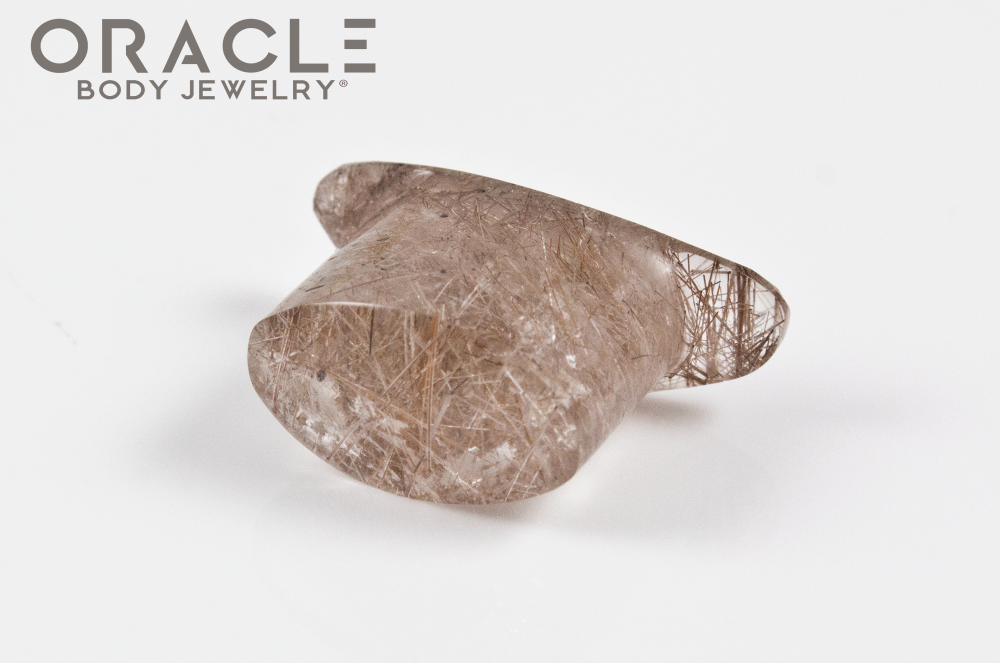 1/2" (12.7mm) Red Rutilated Quartz Oval Labret