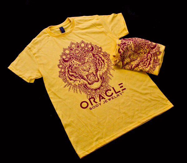 Yellow and Maroon/Red Tiger Shirt