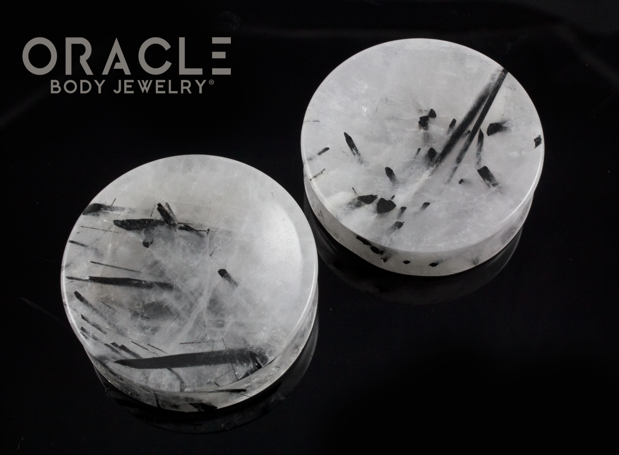 1-3/4" Tourmalated Quartz Concave Plugs