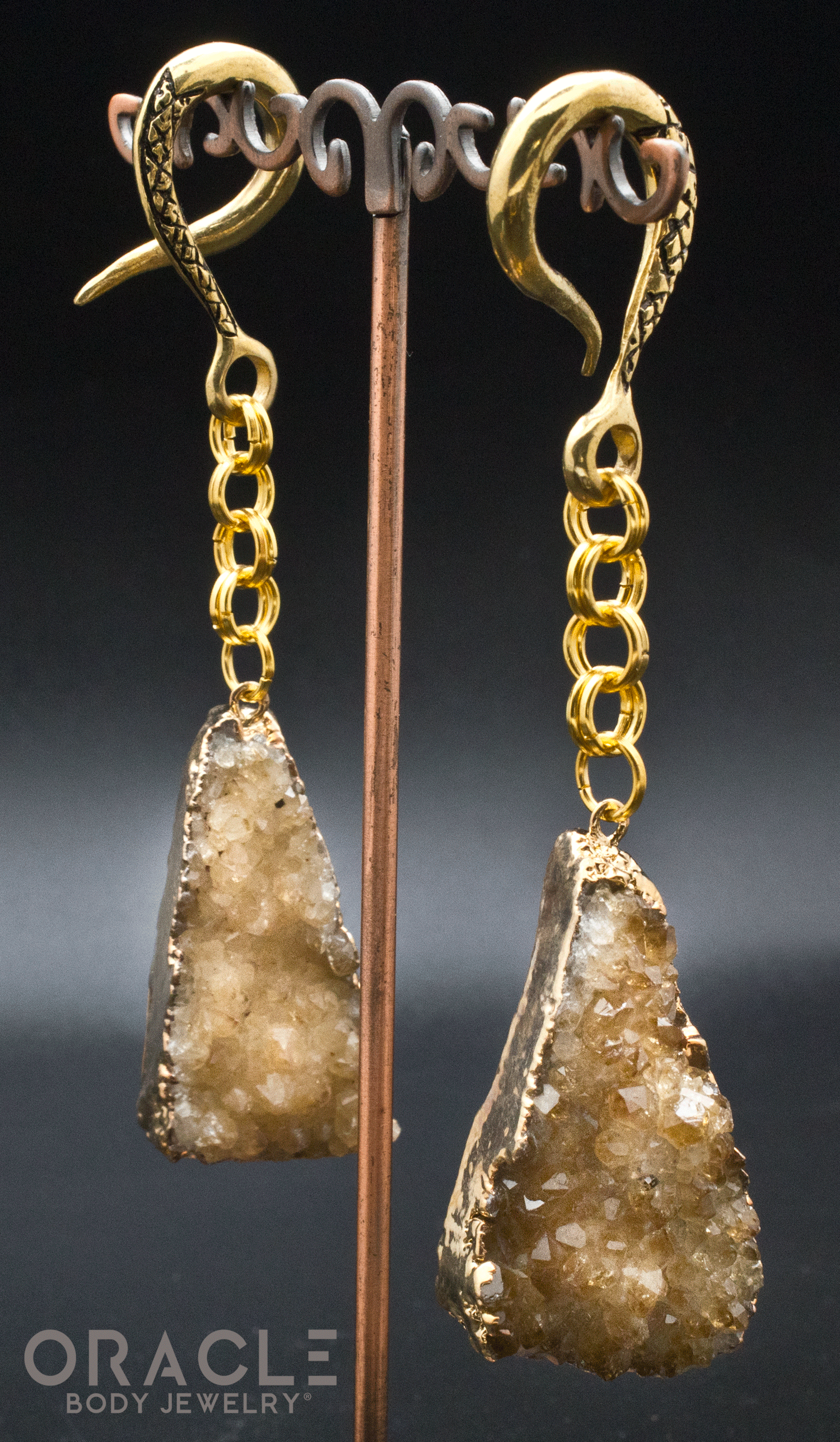 Crossover With Gold Plated Druzy Citrine