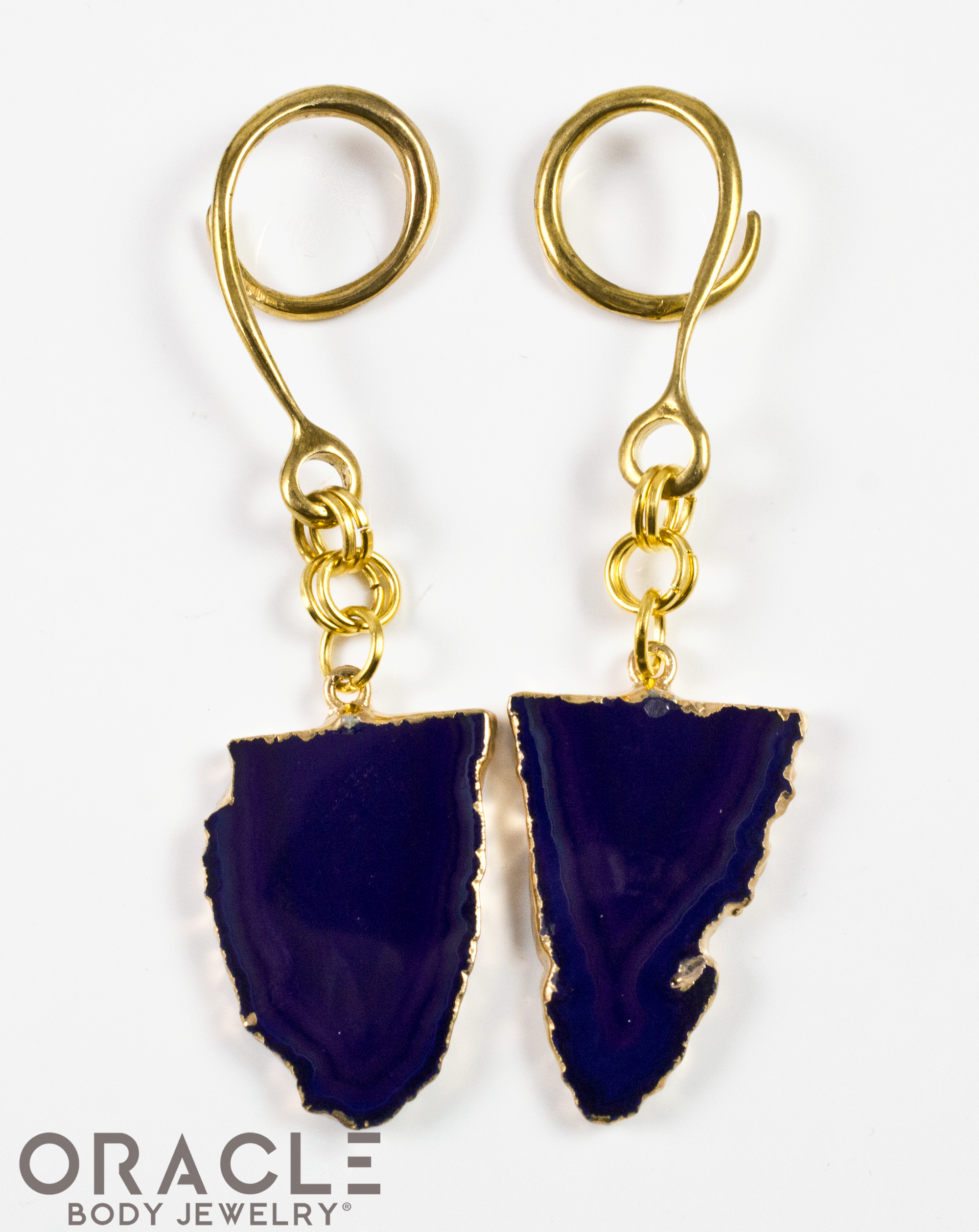 Crossover With Gold Plated Purple Agate Slices