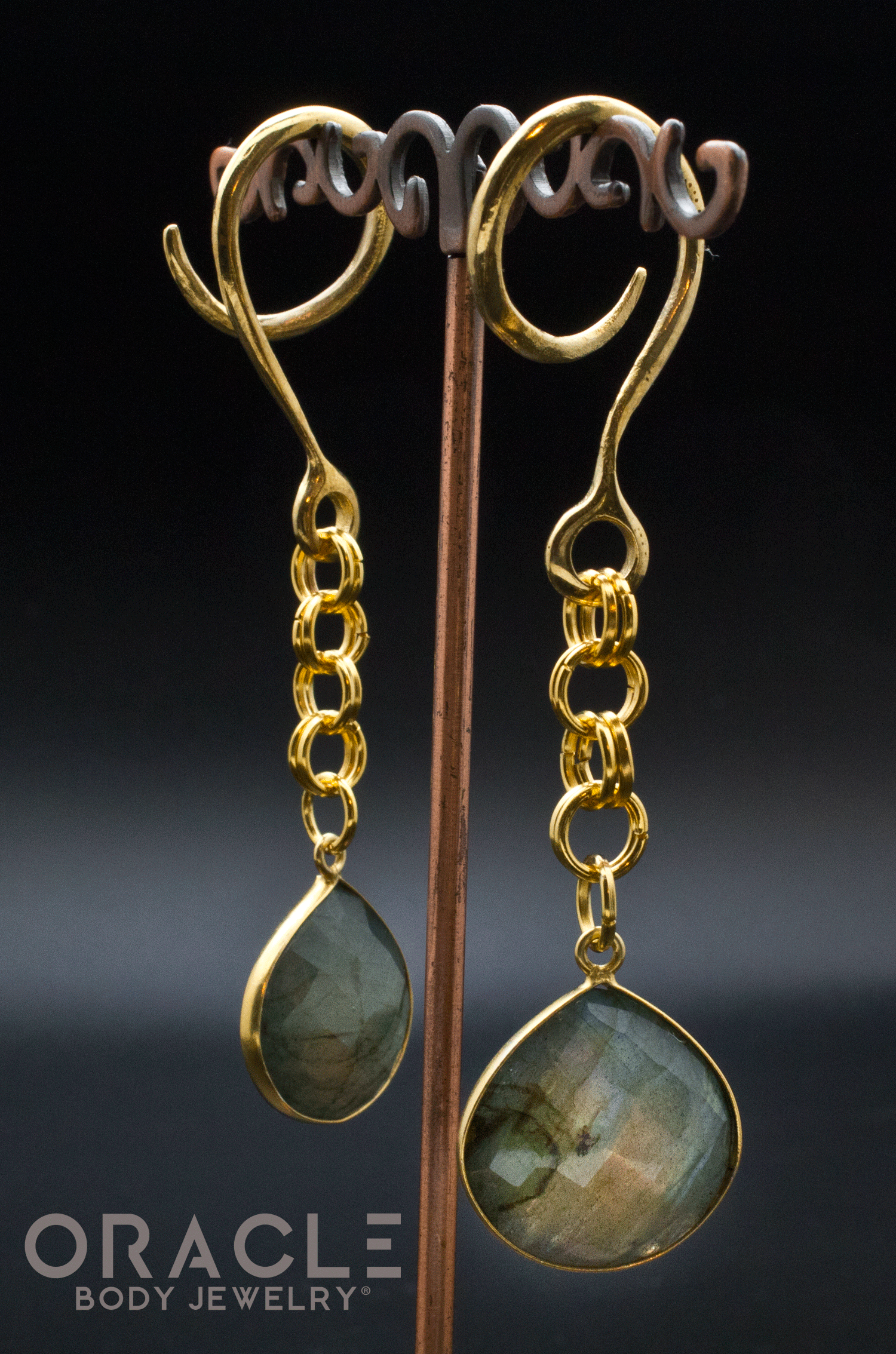Crossover With Gold Plated Faceted Labradorite
